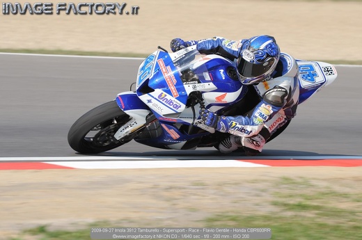 2009-09-27 Imola 3912 Tamburello - Supersport - Race - Flavio Gentile - Honda CBR600RR
